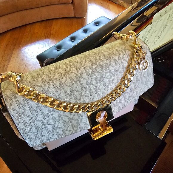 NWOT Michael Kors Lita Medium Two-Tone Logo Crossbody Bag - Picture 5 of 12